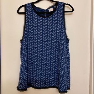 Anthropologie Postmark Blue Swing Tank w/ Zipper